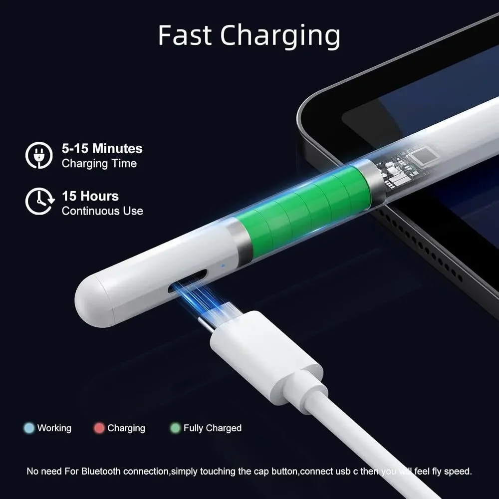 Stylus Pen For IPad 6th-11th Generation-2X Fast Charge Active Pencil Compatible - Picture 9 of 15